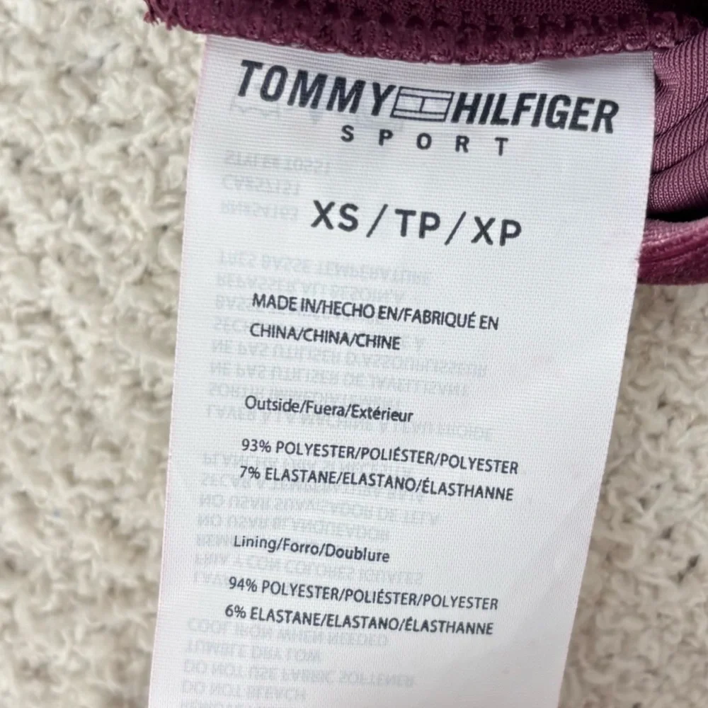 Tommy‎ Hilfiger Sport Women's Longline Velveteen Sports Bra Size XS Purple
